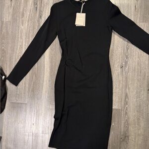 Tom Ford Elegant Black Long Sleeve Knitwear Dress